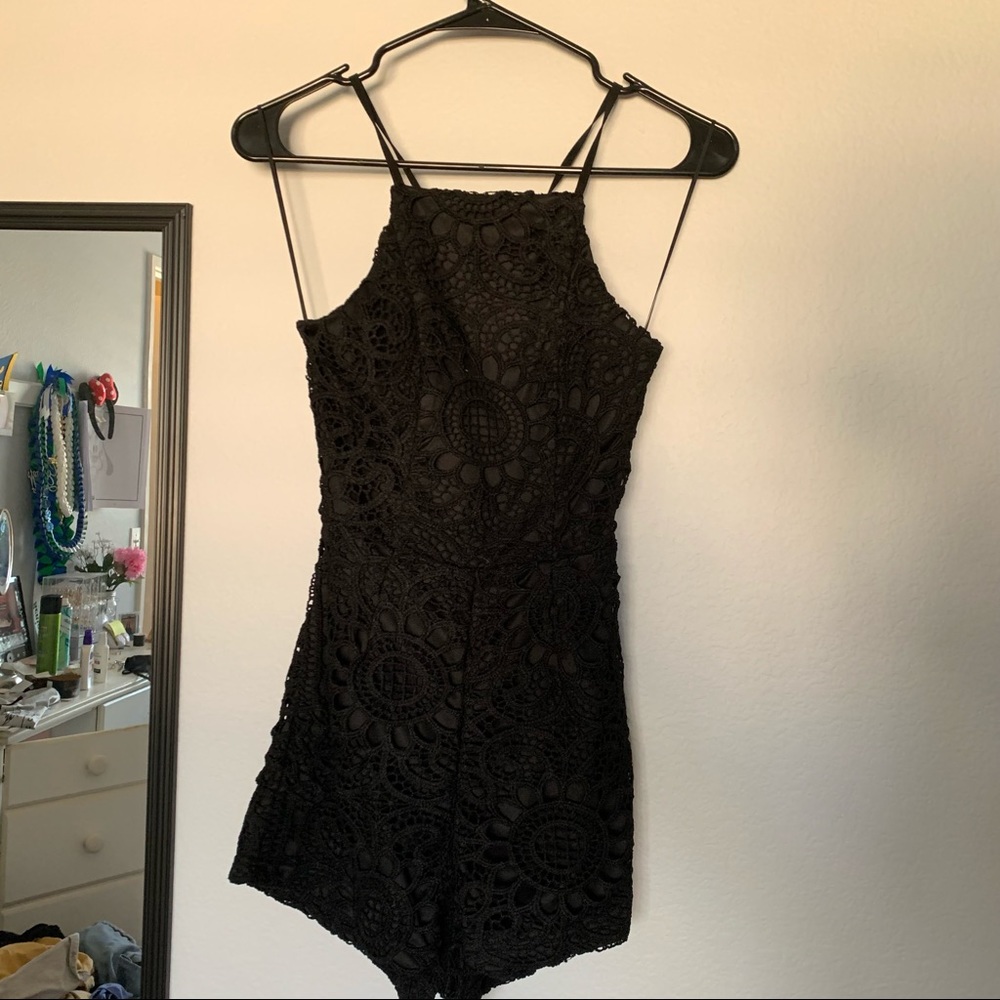Black lace romper